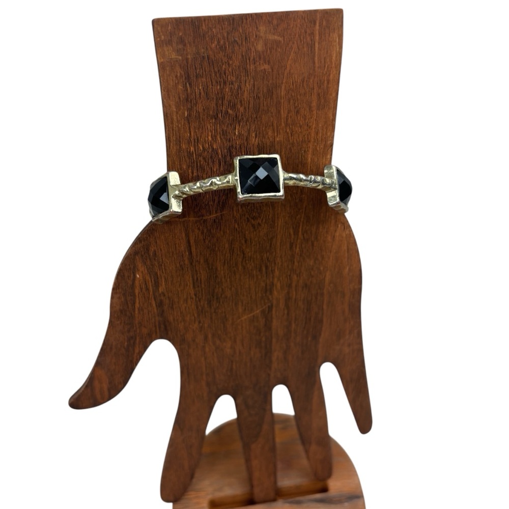 Black and Gold Square Bracelet, heavyweight, feminine, boho, party, dressy